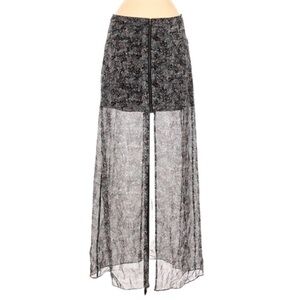 BCBG Floral Black Sheer Skirt